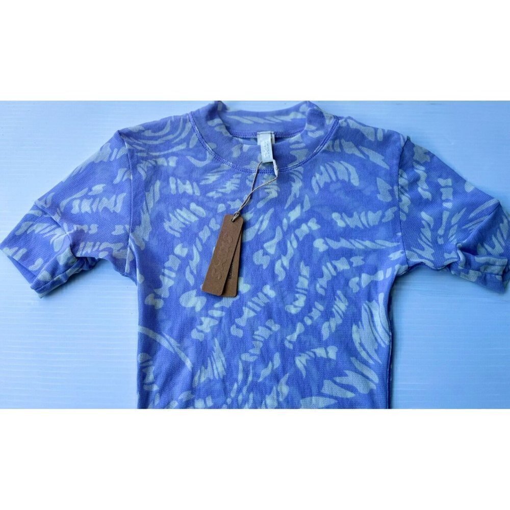 SKIMS Kim Kardashian Plus SUMMER Mesh Lilac Swirl T-Shirt Bodysuit Size XXS - Picture 6 of 11